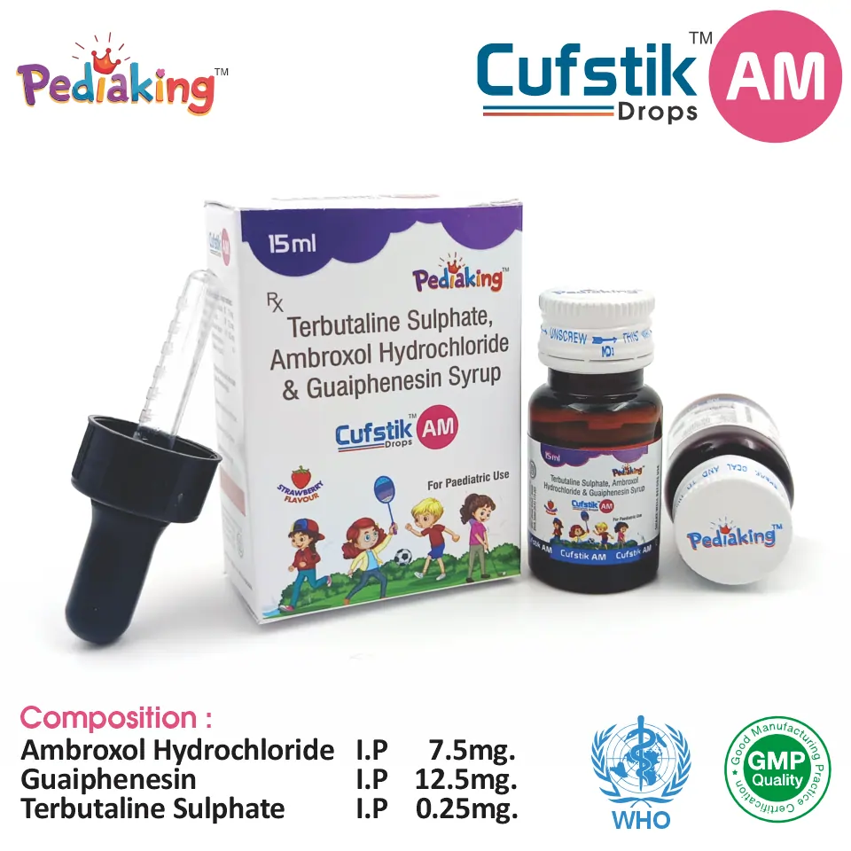 Ambroxol 7.5mg Guaifenesin 12.5mg Terbutaline 0.25mg Drop from Top Pharma Company in India